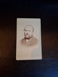 Fotografie tip CDV Portret Barbat - Alb/Negru