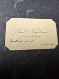 Carte de vizita Paul Negulescu