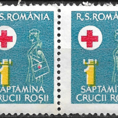 România - 1977 - Săptămâna Crucii Roșii - pereche - serie neuzată (RO99)