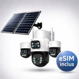 Cumpara ieftin Camera Supraveghere Solara 4G TAGGO Pro Q50, Alb, 16MP, 4 Lentile, PTZ 360 , Dual Solar 20W, AI Tracking 12X, Full Color, eSIM, AOV 24 7, IP66, 15600m