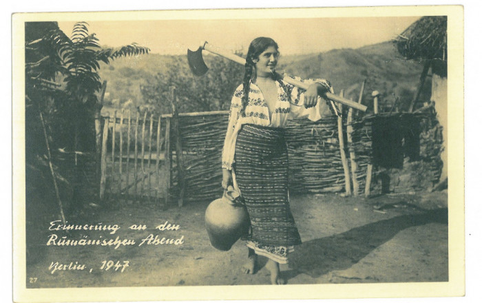 906 - ABRUD, Alba, Ethnic woman, Romania - old postcard, real Photo - unused