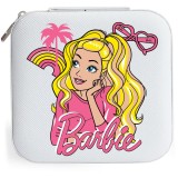 Cutie de bijuterii pentru fetite, model Barbie, 10x10x5 cm, alba