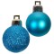 Set Globuri Crăciun, Model Glitter Mat, Turcoaz, 3cm, 20 Bucăți