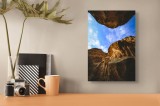 Tablou Canvas, "Cer senin peste st&acirc;nci impunătoare", Măreție, Rocă, Cer, Albastru, Peisaj, Natură, Spectaculos, Impresionant, Forme, Patrimoniu, 26 x