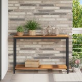 Gossi masa exterior natural &amp; negru 35x110x75 cm lemn masiv si otel
