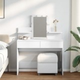 Masă de toaletă cu LED, alb, 100x40x130 cm