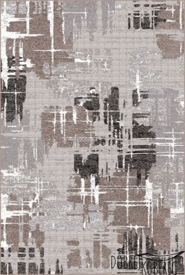 Covor Model Mira 24037-123, Marime 50 x 80 cm, Gri, Maro, Inaltime Fir 6 mm, Antialergic, Polipropilena, Living, Dormitor, Sufragerie, Birou foto