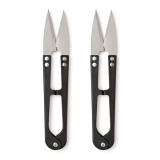 Set 2 foarfeci croitorie compacte negre, 10.4 cm, lame otel inoxidabil, taiere precisa fire textile