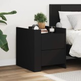 Gossi noptiera, negru, 45x50x50 cm, lemn prelucrat