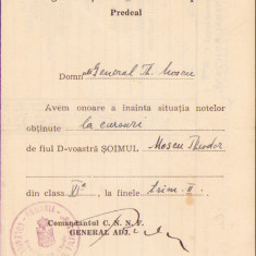 HST A1425 Carnet situație școlară șoim 1942 Colegiul National Nicolae Filipescu