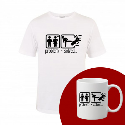 &amp;quot;Problem-solved&amp;quot; Set Personalizat &amp;ndash; Tricou + Cană Negru XXL foto