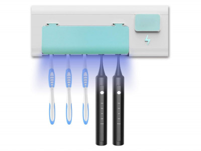 Suport periute de dinti cu sterilizare UV, 5 periute - RESIGILAT foto