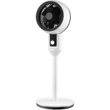 Ventilator cu picior, cu baza rotunda stabila, silentios, oscilant, reglabil pe inaltime, portabil, telescopic, alb/negru