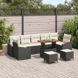 Cumpara ieftin Set de canapele pentru gradina 10 buc. Negru poliratan