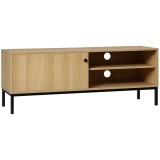 HOMCOM Stand TV max. 50 inch 3 compartimente 2 pasaje pentru cabluri cu ușă culisantă - dim. 120L x 39,5l x 46H cm | Aosom Romania