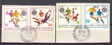 ROMANIA 1970 LP 729 CAMPIONATUL MONDIAL DE FOTBAL - MEXIC SERIE/FRAGMENT CU STAMPILA PRIMA ZI A EMISIUNII BUCURESTI 26-V-1970