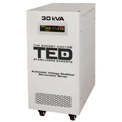 Stabilizator tensiune monofazat cu ServoMotor 24KW si sinusoidala pura + ecran LCD cu valorile tensiunii, TED Electric TED001962 foto