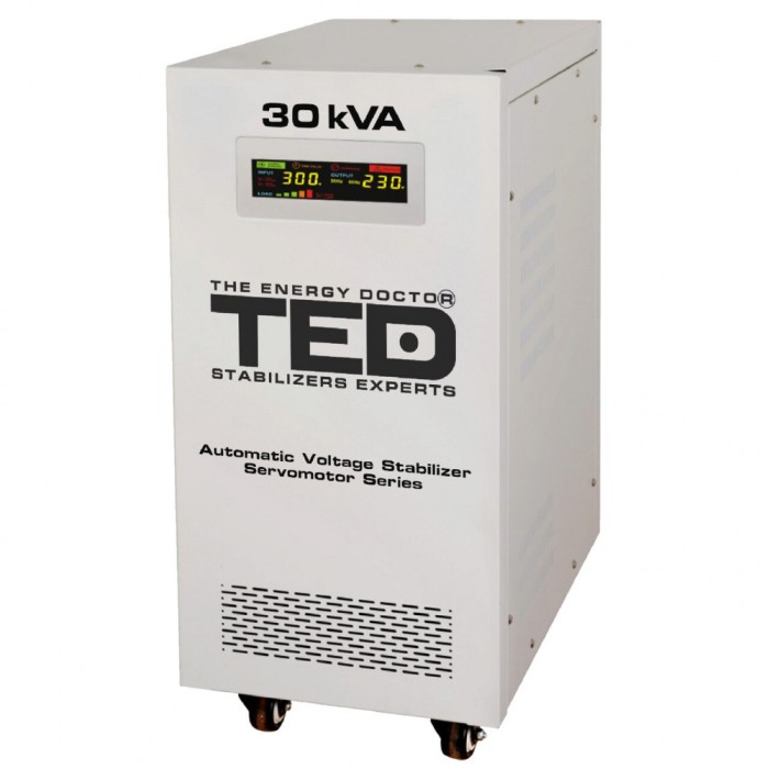 Stabilizator tensiune monofazat cu ServoMotor 24KW si sinusoidala pura + ecran LCD cu valorile tensiunii, TED Electric TED001962