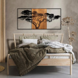 Decoratiune de perete, Acacia Tree, 50% lemn/50% metal, Dimensiune: 147 x 3 x 70 cm, Nuc negru, Skyler