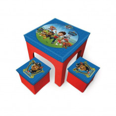 Set masa cu doua scaunele depozitare Paw Patrol SunCity, suporta maxim 50 kg foto