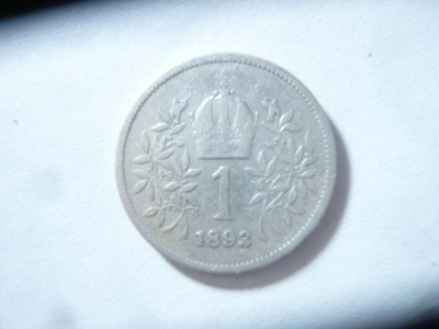 Moneda 1 koroana 1893 Austria argint , cal.buna-f.buna foto