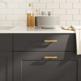 M&acirc;nere de dulap, 10 buc., auriu, 64 mm, oțel inoxidabil