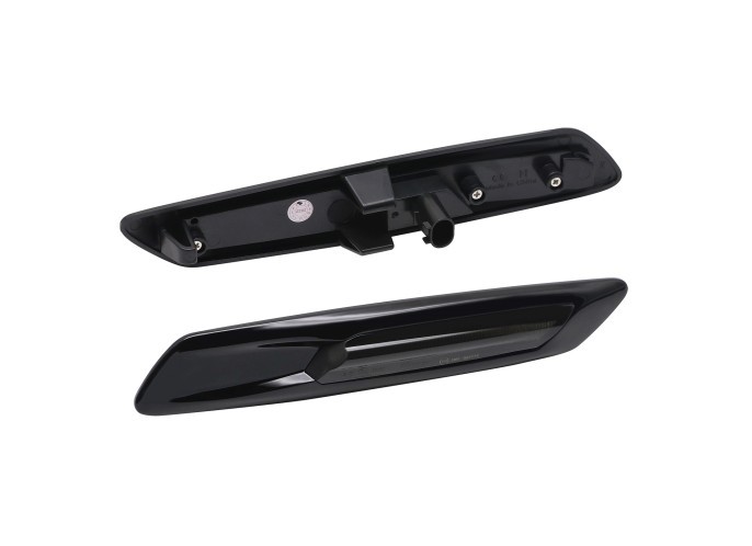 Set lampa semnalizare laterala BMW Seria 5 (F10/F11), 2011-2013, partea stanga, LED; negru rim, fumuriu; TUNING,
