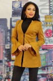 Cumpara ieftin E568RR-16 Cardigan elegant din imitatie piele intoarsa
