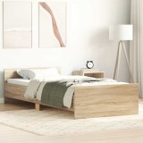 vidaXL Cadru de pat, stejar sonoma, 100x200 cm, lemn prelucrat