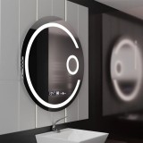 Oglinda LED Senzor Mythica cu Dezaburire ,Ceas si Lupa 70X70cm