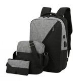 Set 3 in 1 Rucsac Smart, Geanta, Plic, Impermeabil, Gri/Negru