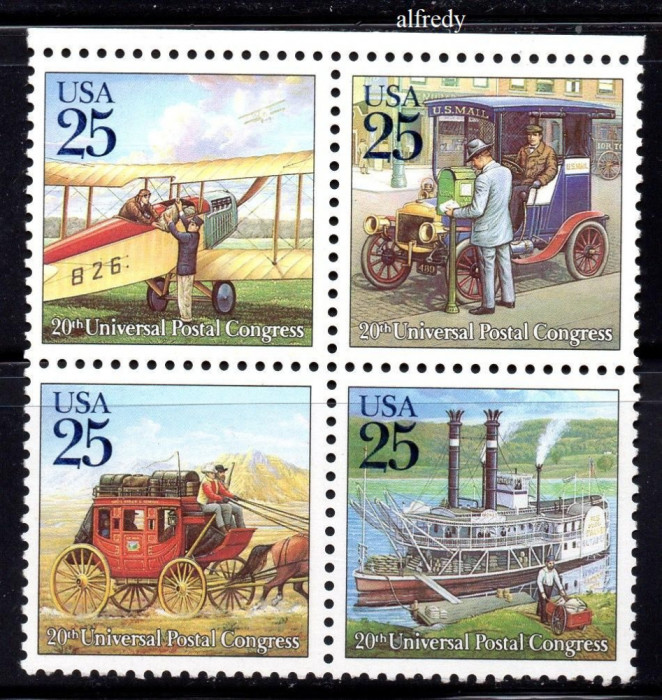 SUA 1989, UPU, Transport, serie neuzata, MNH