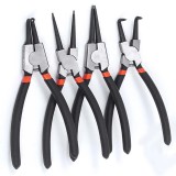 Cumpara ieftin Set 4 clesti pentru sigurante Seeger 4 in 1, interior si exterior, varfuri drepte si 90 , metal si plastic