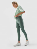 Colanți din tricot striat pentru femei - verzi, 4F Sportswear