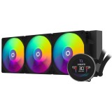 Cooler CPU Lichid AQIRYS Hydra 360 AiO, ARGB, Compatibil Intel/AMD, PWM, Radiator 360mm, LCD, 300W TDP, Negru