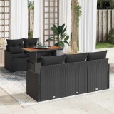 VidaXL Set de canapele pentru grădină 6 pcs Negru 100 x 55 x 73 cm