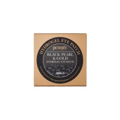Petitfee Black Pearl and Gold Eye Patch, plasturi de ochi cu hidrogel 60buc cu perle negre și aurii 1g x 60 buc