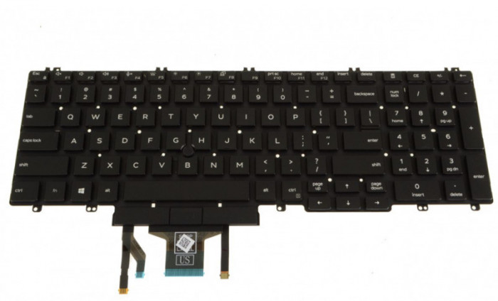 Tastatura Laptop, Dell, Latitude 5500, 5501, 5510, 5510, 0TCWPM, 0M25NK, M25NK, dual point, iluminata, layout us