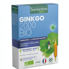 Ginkgo Bio 2000, 20 fiole x 10ml, Santarome Bio
