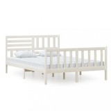 Cumpara ieftin Cadru de pat, alb, 140x200 cm, lemn masiv