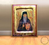 Icoana Veche Lemn Sf&acirc;ntul Ion, Pictură Manuală cu Foita de Aur, 14x10cm, Obiect Religios