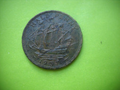 HOPCT ANGLIA 1/ 2 HALF PENNY 1957 ELIZABETH II foto