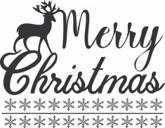 Sticker decorativ, Merry Christmas , Negru, 77 cm, 4914ST foto