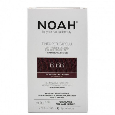 Vopsea de Par Naturala Fara Amoniac Blond Roscat Inchis 6.66 140 mililitri Noah foto