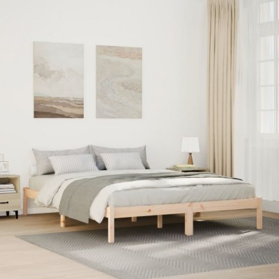 vidaXL Cadru pat foarte lung fără saltea, 160x220 cm, lemn masiv pin 852422 foto