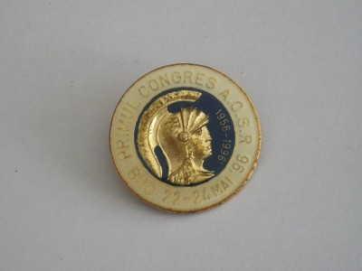QW9 J 20 - Insigna pematica psihologie - primul congres AOSR - Bucuresti 1996 foto