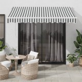 VidaXL Copertină retractabilă antracit/alb, 3x2,5 m, textil/aluminiu