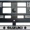 Set 2 bucati, suport numar inmatriculare Suzuki Dark