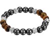Bratara Ochi de Tigru si Hematit - Protectie, Stabilizare Emotii, Barbati Femei, Elastica, 6mm, 20-21cm