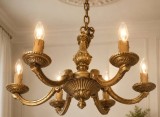Candelabru antic cu 6 brațe din bronz masiv